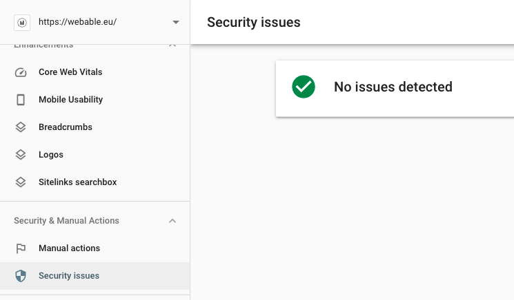 Google Seach Console - security issues - Core Web Vitals