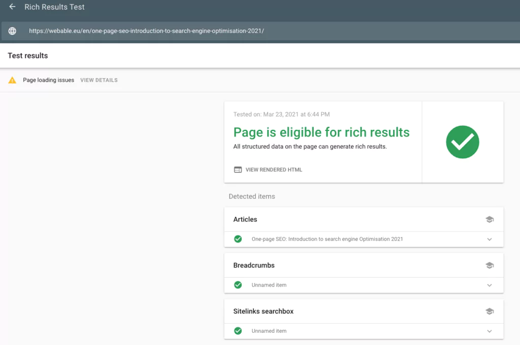 Rich Results Test - SEO