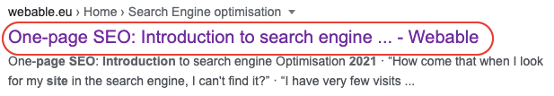 one page seo - title tag - search engine